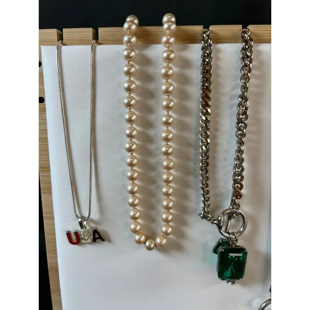 lot of 8 beautiful tinkerbell charm pendant with chain necklace assorted jewelry